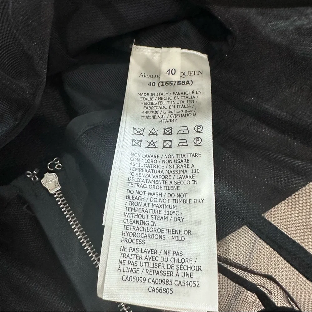 NWT ALEXANDER McQueen organic sweatshirt top tulle corset crop mesh black 40 - Picture 8 of 11